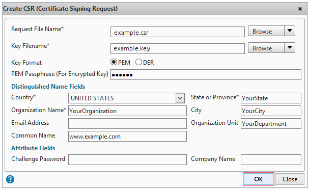 Certificate Signing Request