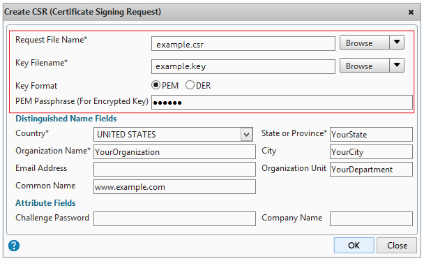 Create Required CSR Information