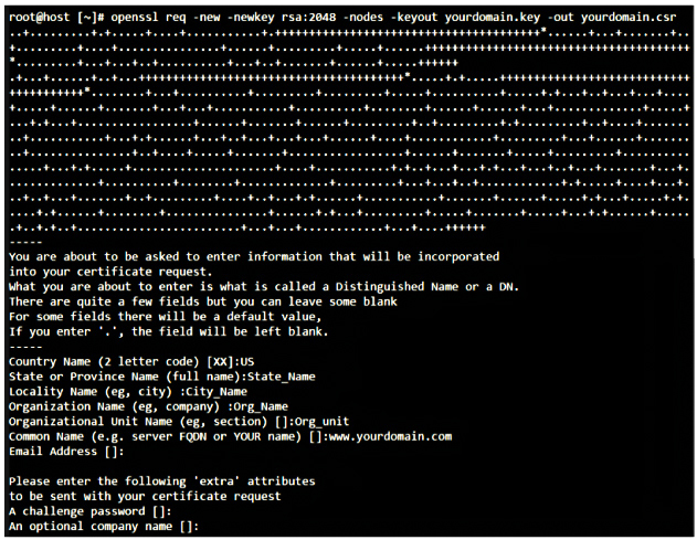 step - Enter Key Information for the CSR