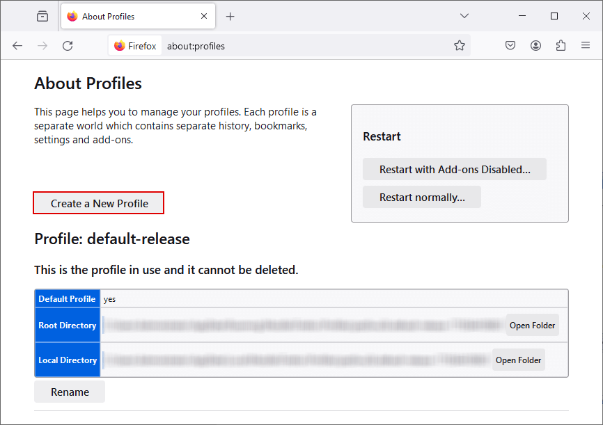 Create a New Profile