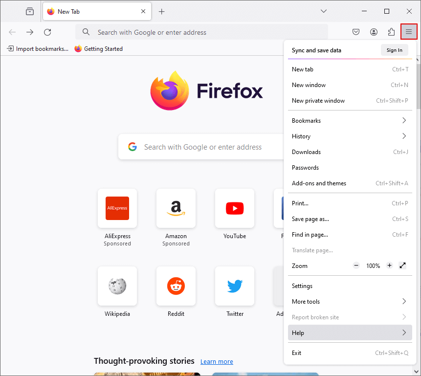 Firefox Menu