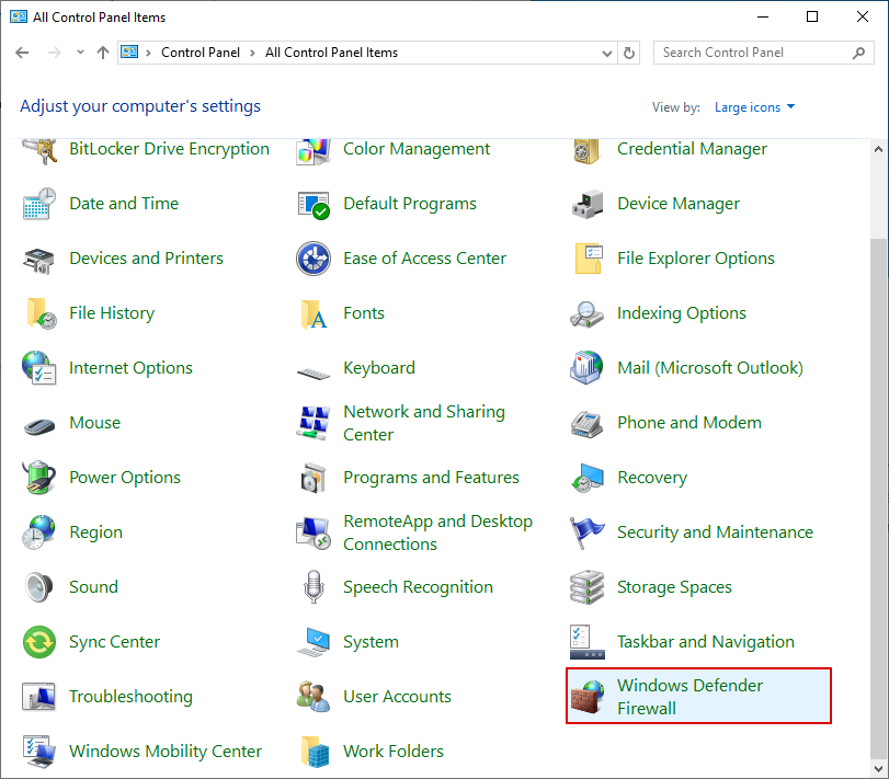 Windows Defender Firewall