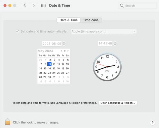 Check System Date and Time – Apple