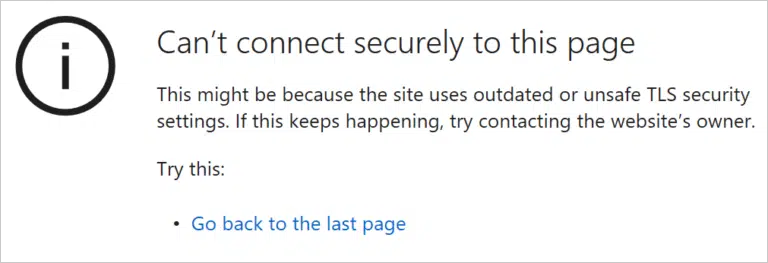 ERR_SSL_PROTOCOL_ERROR in Microsoft Edge