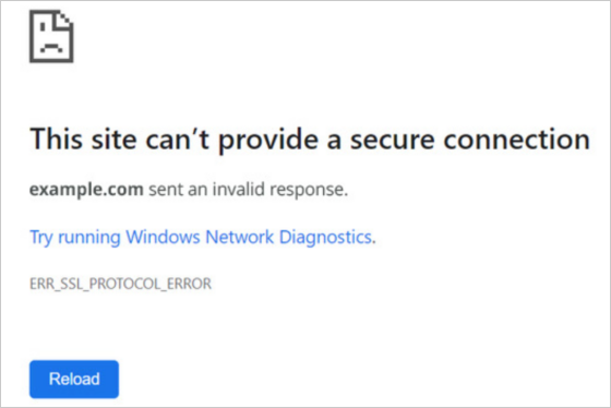 ERR_SSL_PROTOCOL_ERROR in Google Chrome 