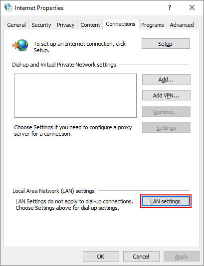 LAN settings
