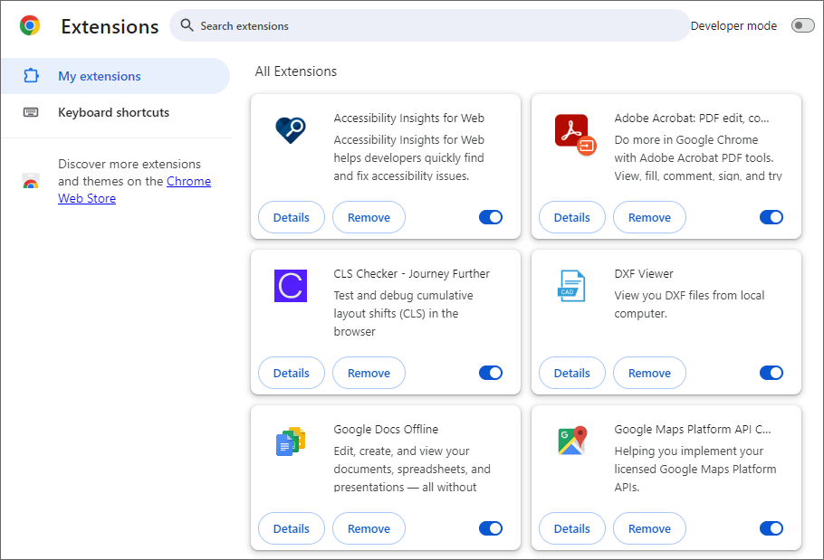 Manage Extensions