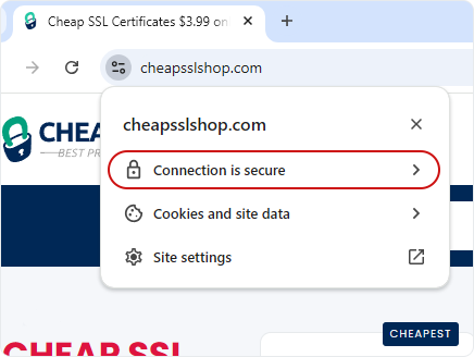 Connection is secure cheapsslshop