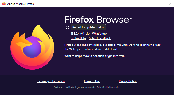 Restart to Update Firefox