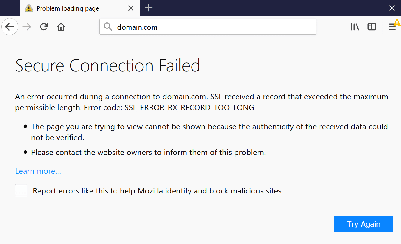 SSL_ERROR_RX_RECORD_TOO_LONG 